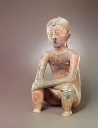 Figura sentada, Chinesco Culture, (cerâmica)